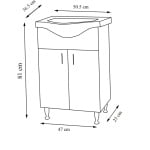 Mobilier baie, baza si lavoar, 55 cm, alb, seria 153, BadenMob - imagine 3