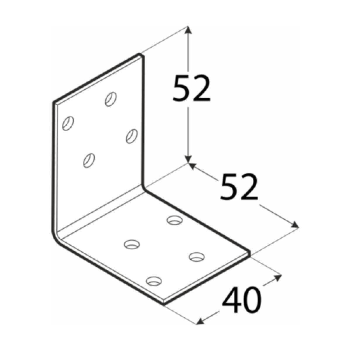 Coltar perforat, 50 x 50 x 40 x 2,0 mm, KM17 - imagine 2