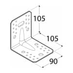 Coltar ranforsat, 105 x 105 x 90 x 2,5 mm, KP21 - imagine 2
