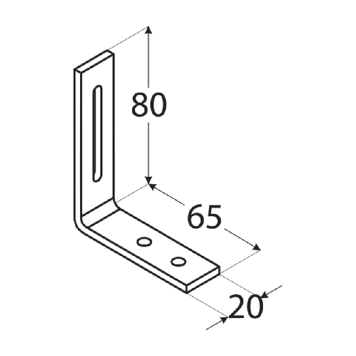 Coltar reglabil,  60 x 80 x 20 x 3,0 mm, KR1 - imagine 2