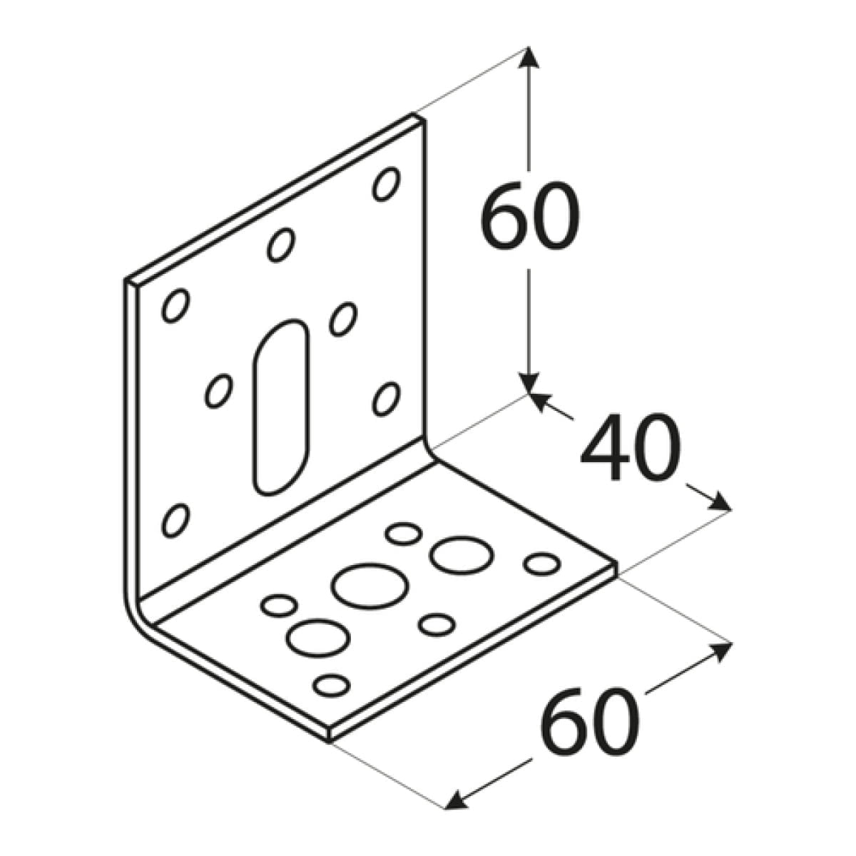 Coltar reglabil,  40 x 60 x 60 x 2,5 mm, KR2 - imagine 2