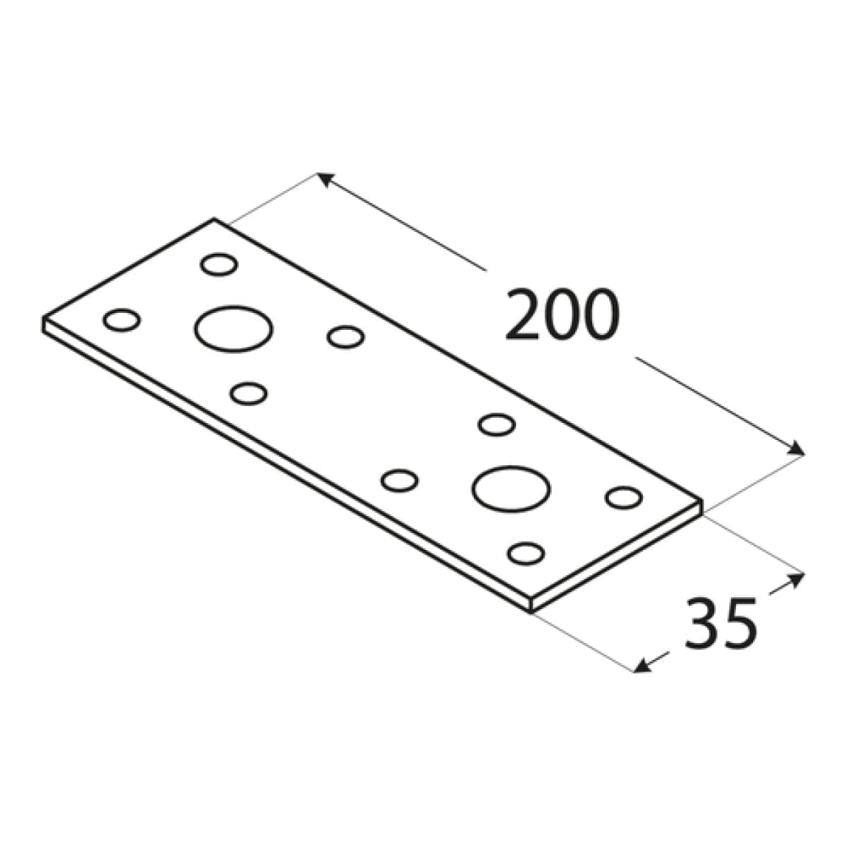 Conector plat 200 x 35 x 2,5 mm, LP3 - imagine 2