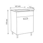 Mobilier baie, baza si lavoar, 40 cm, alb, seria 700, BadenMob - imagine 4