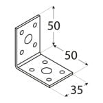 Coltar lat, zincat,  50 x 50 x 35 x 2,5 mm, KL1 - imagine 2
