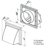 Grila ventilatie, cu aparatoare ploaie si clapeta antiretur, diametru 100 mm, 154 x 154 mm, Vents - imagine 3