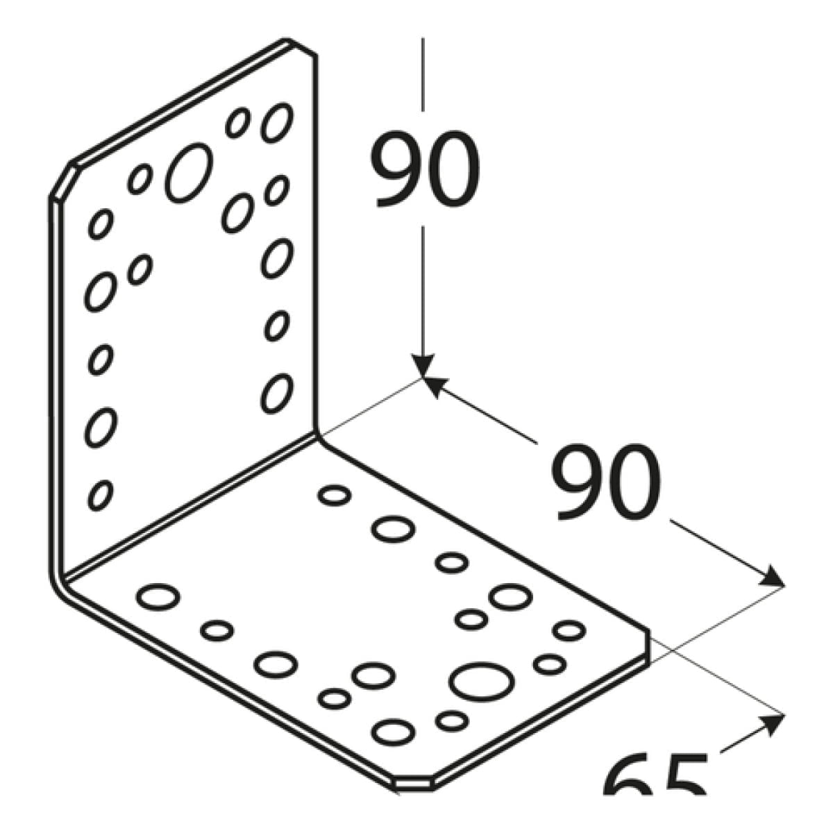 Coltar lat,  90 x 90 x 65 x 2,5 mm, KL4 - imagine 2