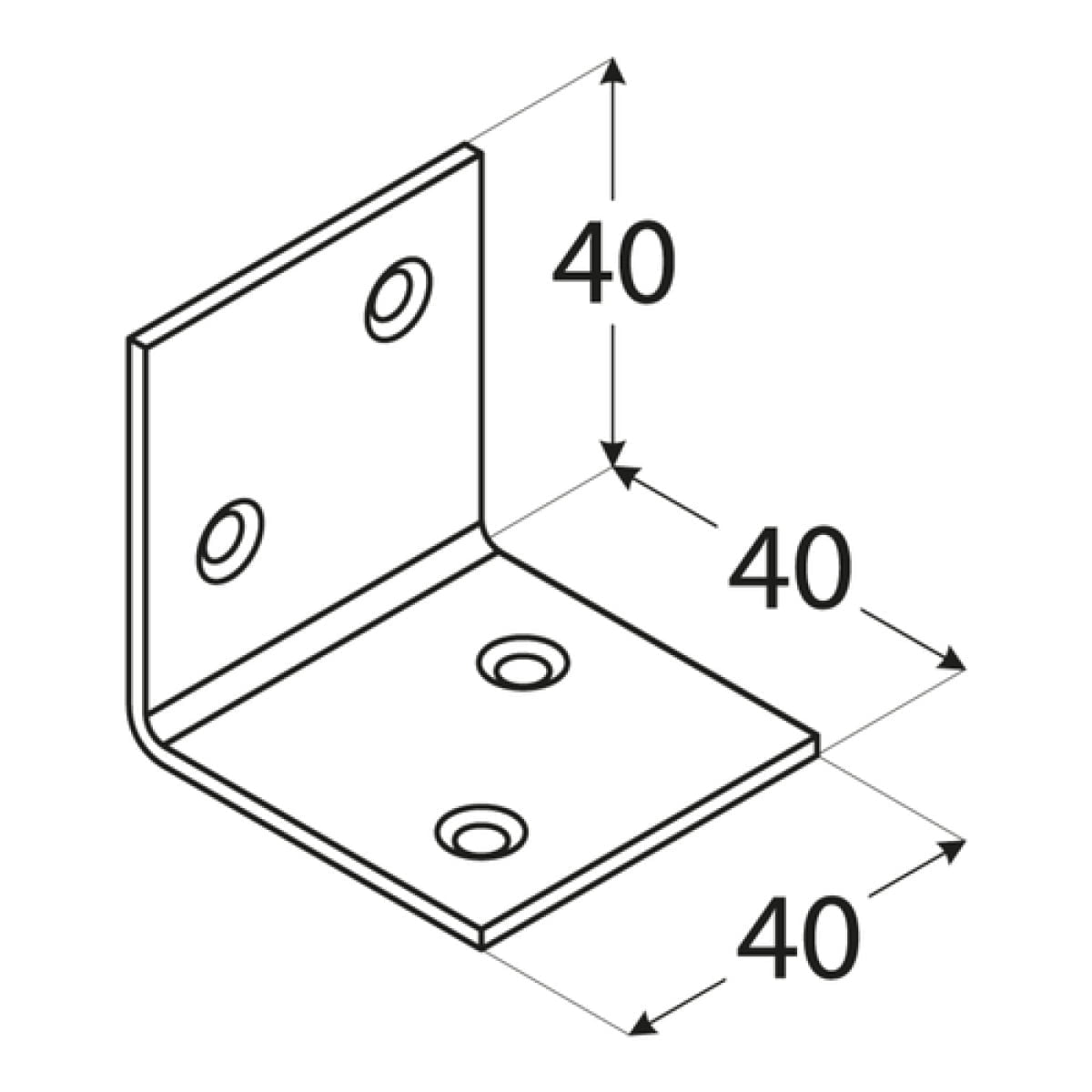 Coltar lat, 40 x 40 x 40 x 1,5 mm, KS2 - imagine 2
