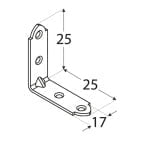 Coltar unghi ingust 25 x 25 x 14 x 1,5 mm, KW25 - imagine 2