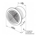 Ventilator axial, rotund, D 100 mm, 100 PF, Vents - imagine 2