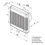 Ventilator axial, jaluzele automate, D 100 mm, 100 MA, Vents - imagine 2