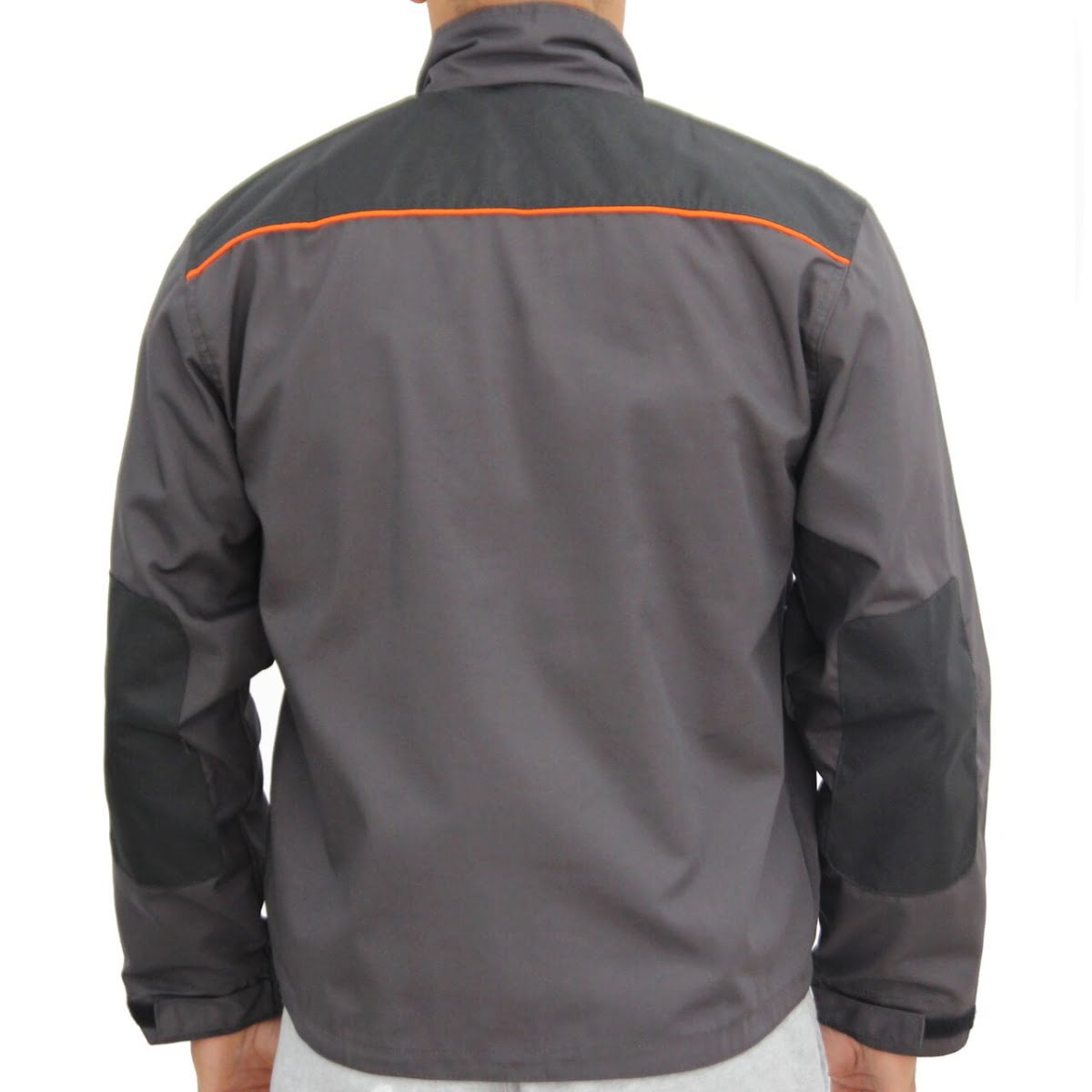 Jacheta tercot, 270gr/mp, gri+negru cu insertii portocalii, 50 EU, Classic - imagine 2