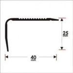 Profil aluminiu pentru treapta, PM660450-N, stejar inchis, 40 x 25 mm, 1.2 m - imagine 3