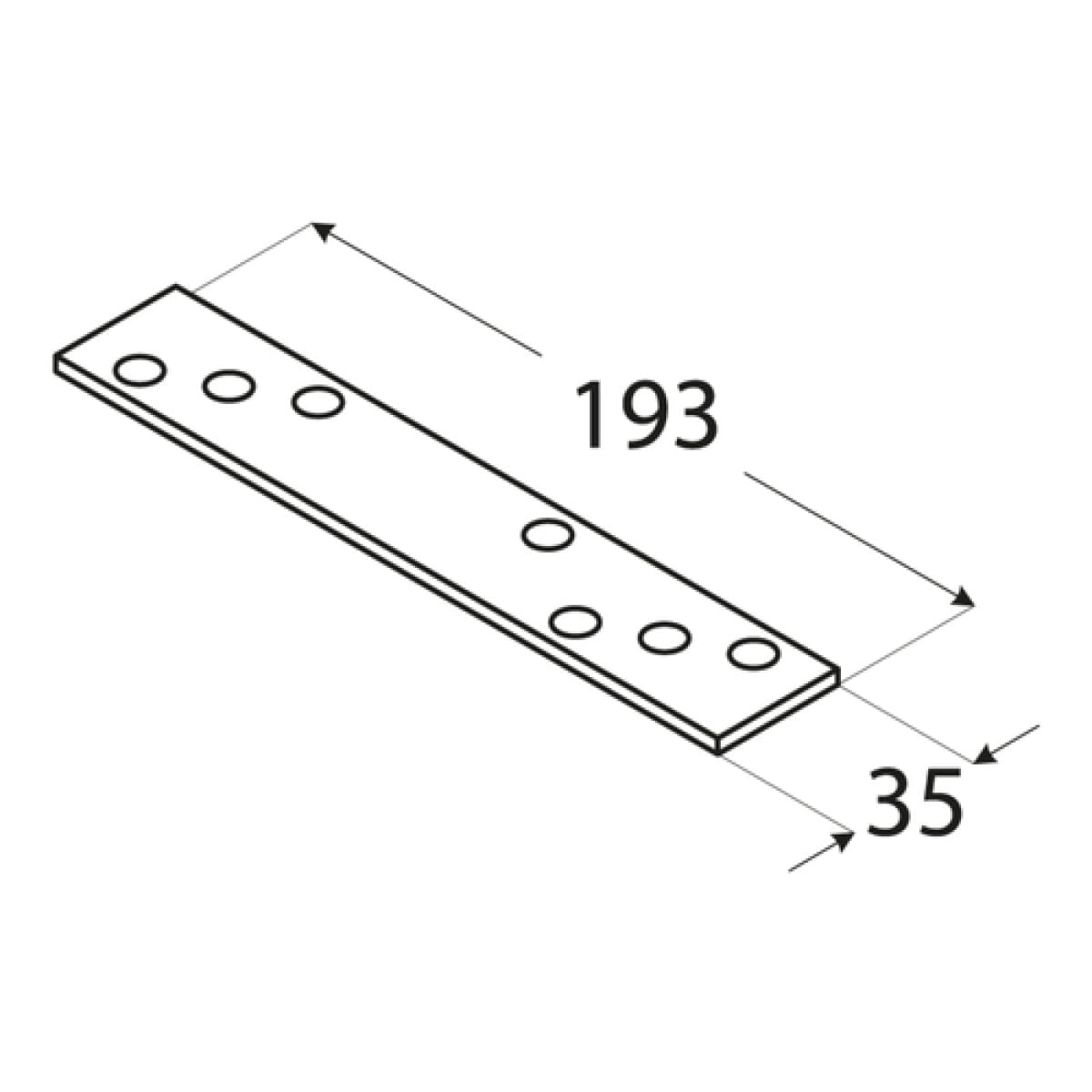 Conector plat, 193 x 35 x 4,0 mm, LG2 - imagine 2