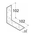 Colțar construcții, 102 x 102 x 35 x 2,5 mm, KL6 - imagine 2