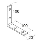 Coltar unghi ingust, 100 x 100 x 20 x 4,0 mm, KW5 - imagine 2