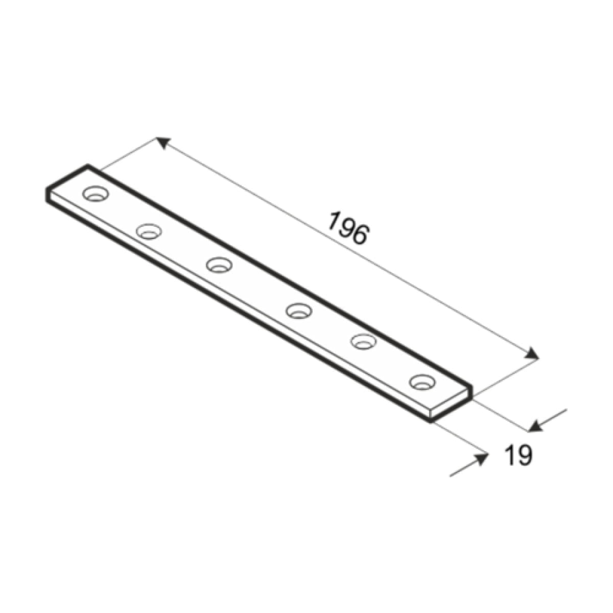 Conector plat, 196 x19 x 2,0 mm, LW200 - imagine 2