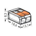 Clema legatura, 2 poli, 4 mm, 450 V, 32 A, Wago - imagine 2