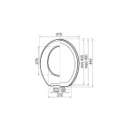 Capac WC, din polipropilena, Club 40, alb, inchidere standard, 375 x 440 mm, Wirquin - imagine 2