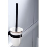 Perie WC, culoare neagra, pahar sticla, prindere perete - imagine 3