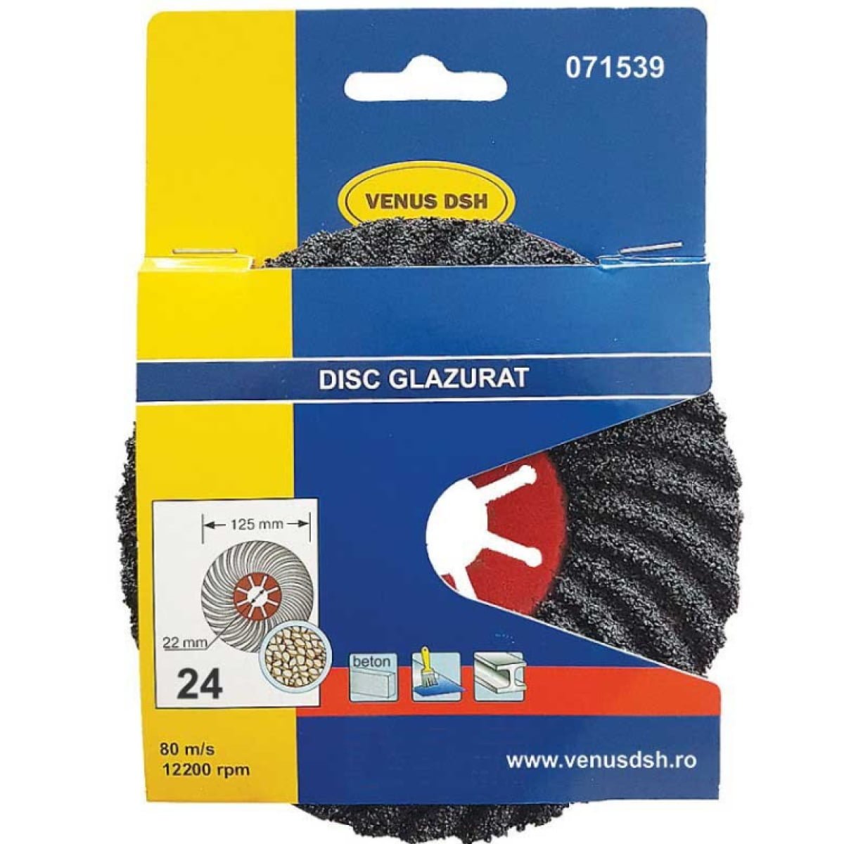 Disc glazurat 125 x 22.22 MM, Granulatie 24 - imagine 3