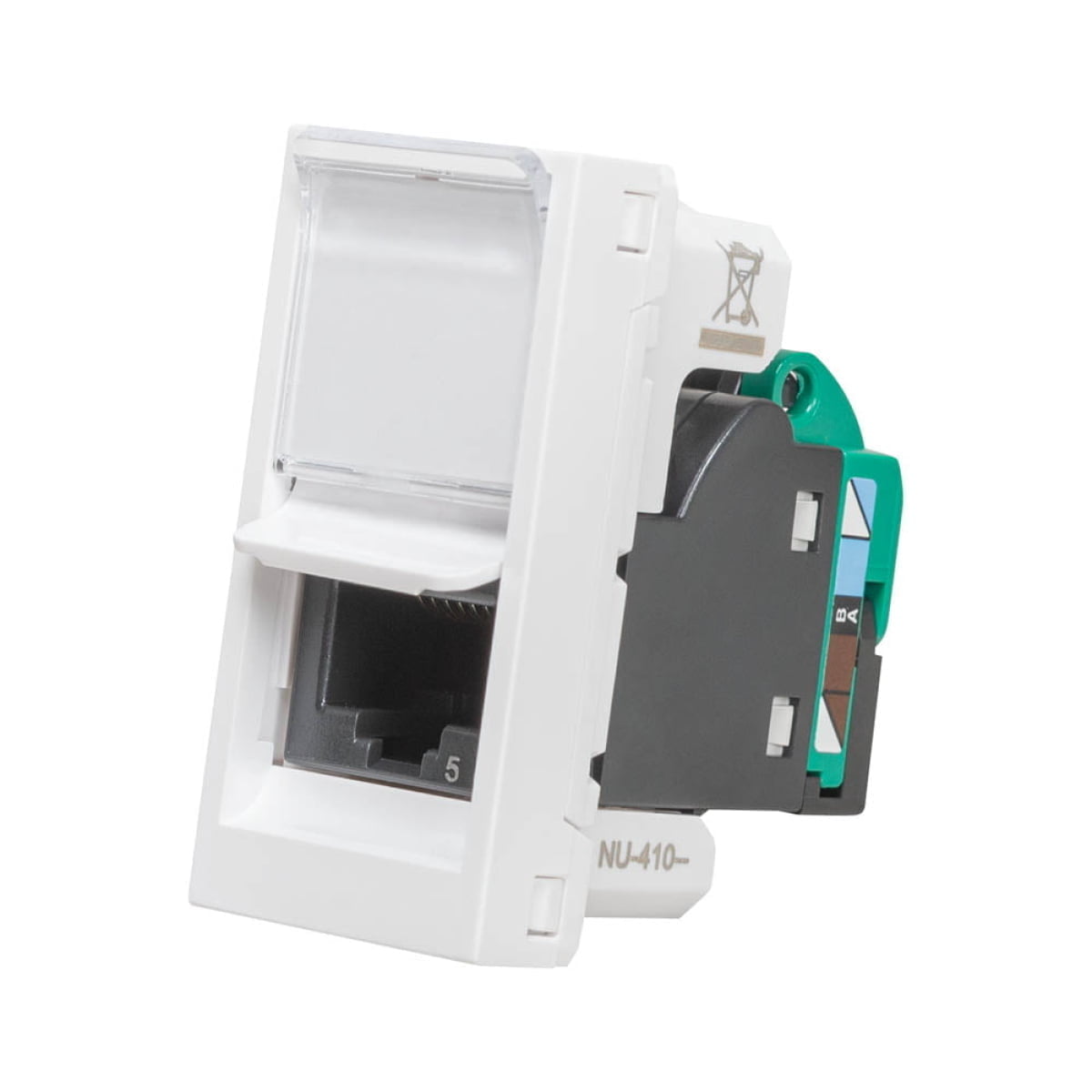 Priza internet, RJ45 UTP CAT5e, incastrata, alba, 1M, NU341018, Unica, Schneider Electric - imagine 3