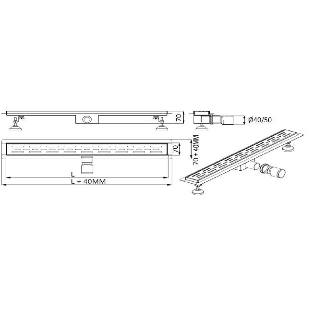 Rigola inox, 600 x 70 mm, VEN-S607B, Everpro - imagine 9