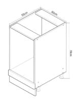 Mobilier bucatarie, corp inferior, square, cuptor, 60 cm, MDF, alb, Badenmob - imagine 3