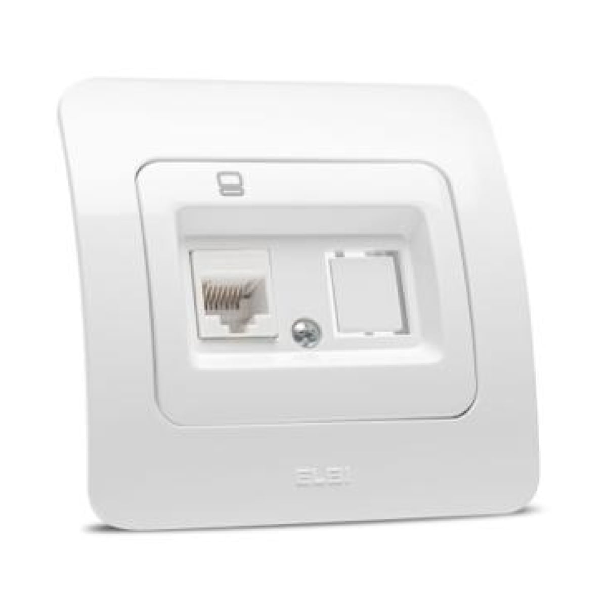 Priza UTP, 1XRJ45, alb, Jazz, Elbi - imagine 3