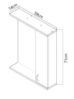 Dulap cu oglinda, BORDO, 60 cm, MDF, BadenMob - imagine 2