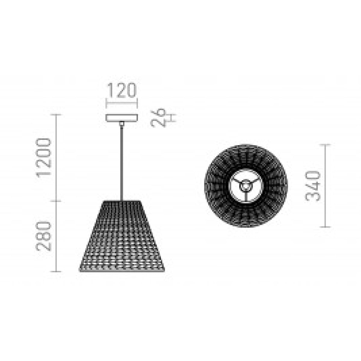 Lustra, suspendata, natural, 15 W, 230V, E27, R13397, JAMAICA 34, Rendl Light Studio - imagine 2