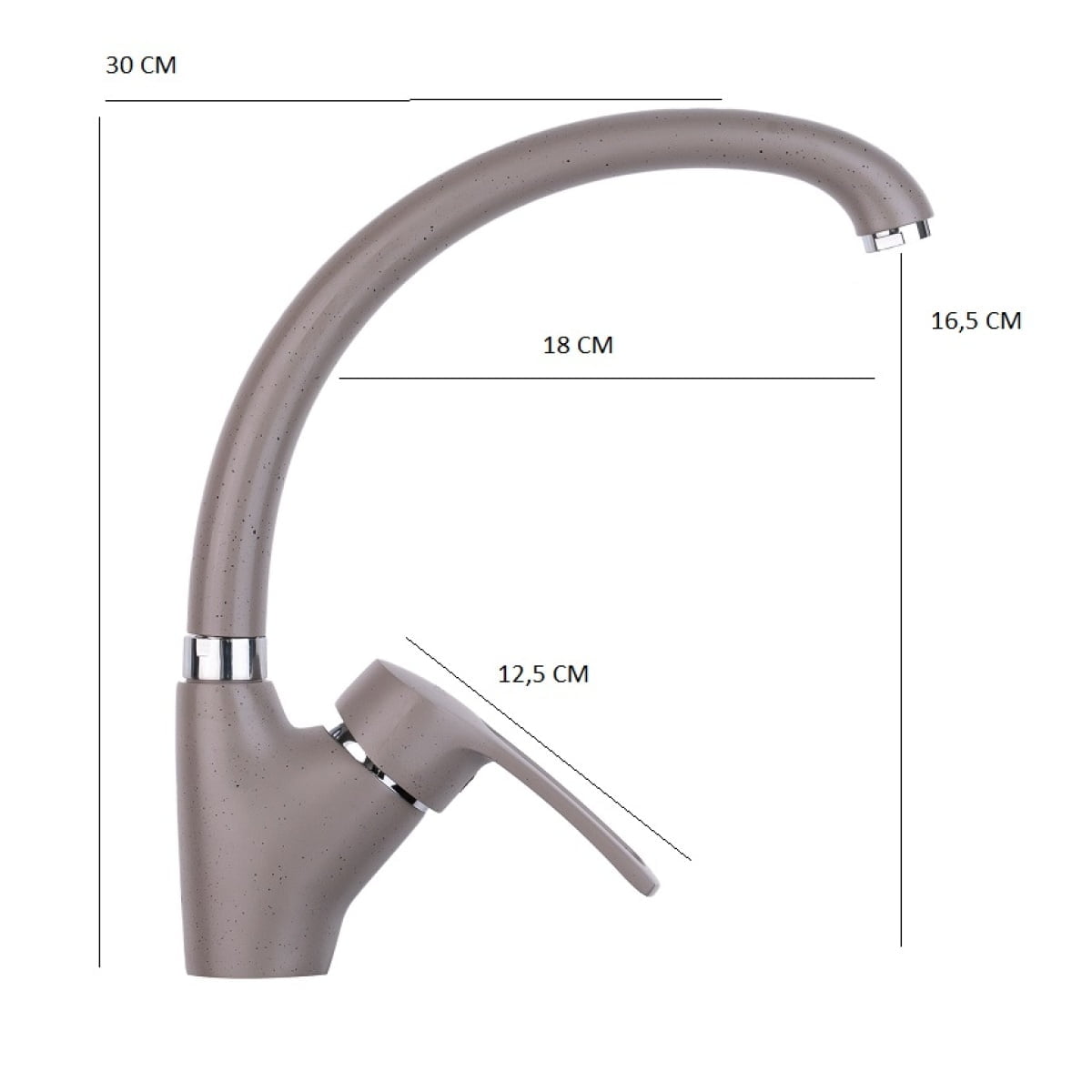 Baterie bucatarie, tip lebada, granit gri, TC-5GR - imagine 3