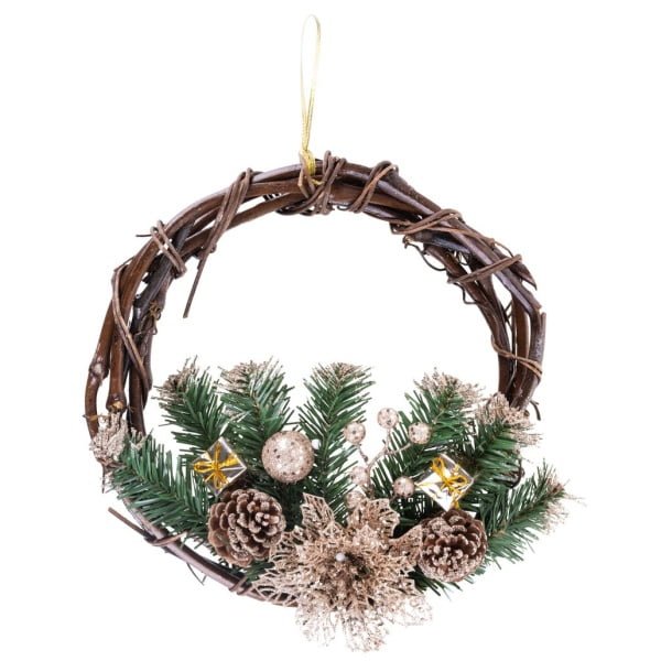 Decoratiune ghirlanda Craciun, 30 cm, natural