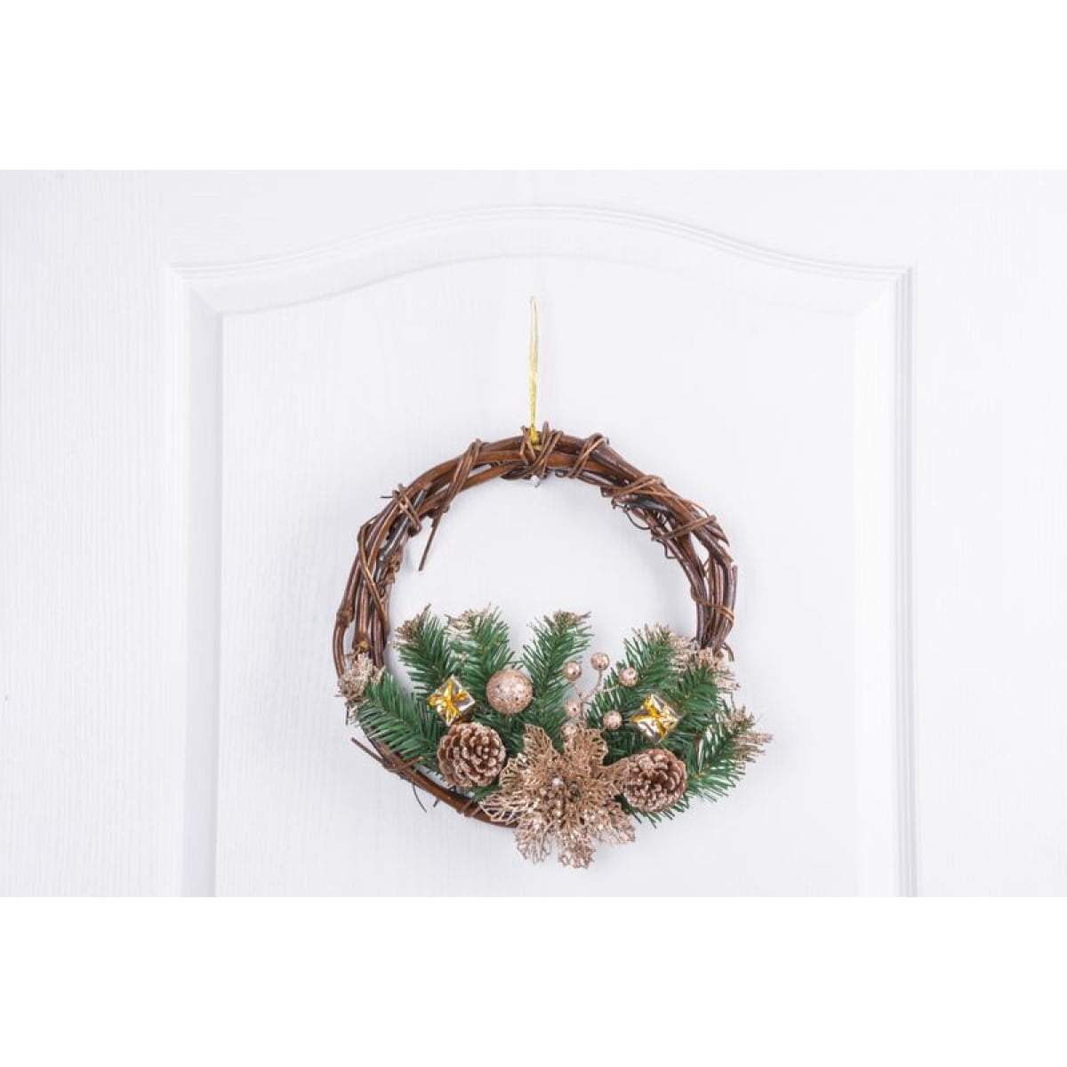 Decoratiune ghirlanda Craciun, 30 cm, natural - imagine 2
