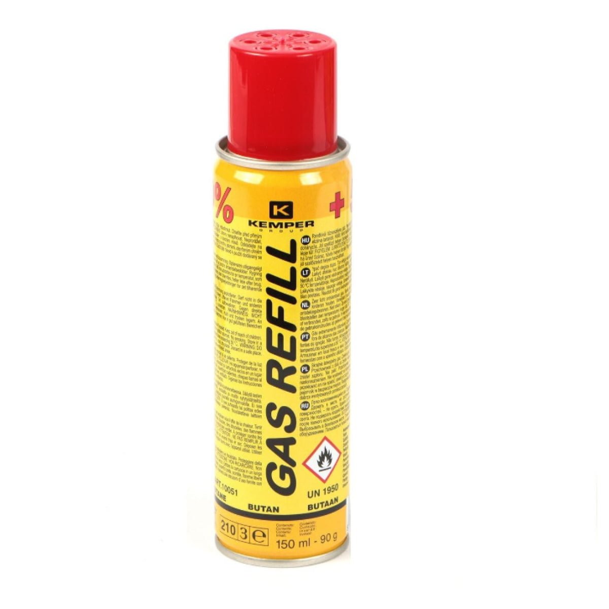 Butelie gaz pentru reincarcare, Kemper 150 ml, 90 g, butan - imagine 2