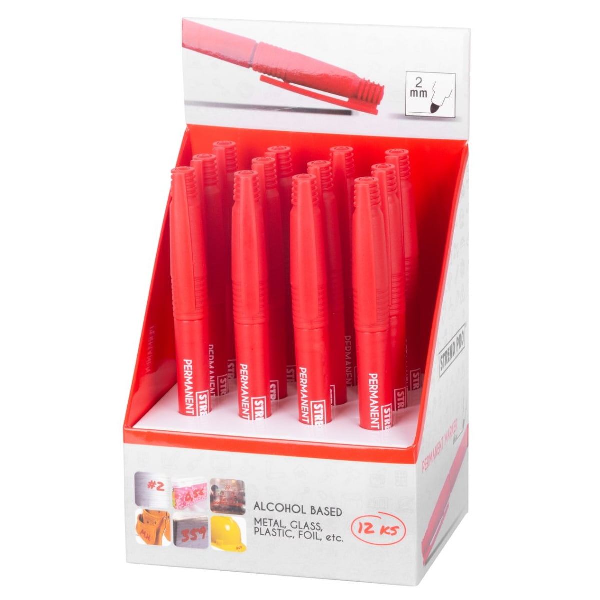 Marker permanent, rosu, 4.5 mm, Strend Pro - imagine 4