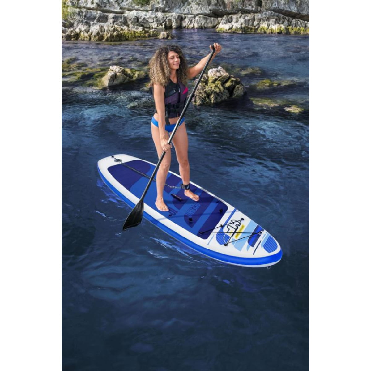 Placa SUP Hydro-Force Oceana XL Combo, 305 x 84 cm, alb / albastru, 65303 - imagine 4