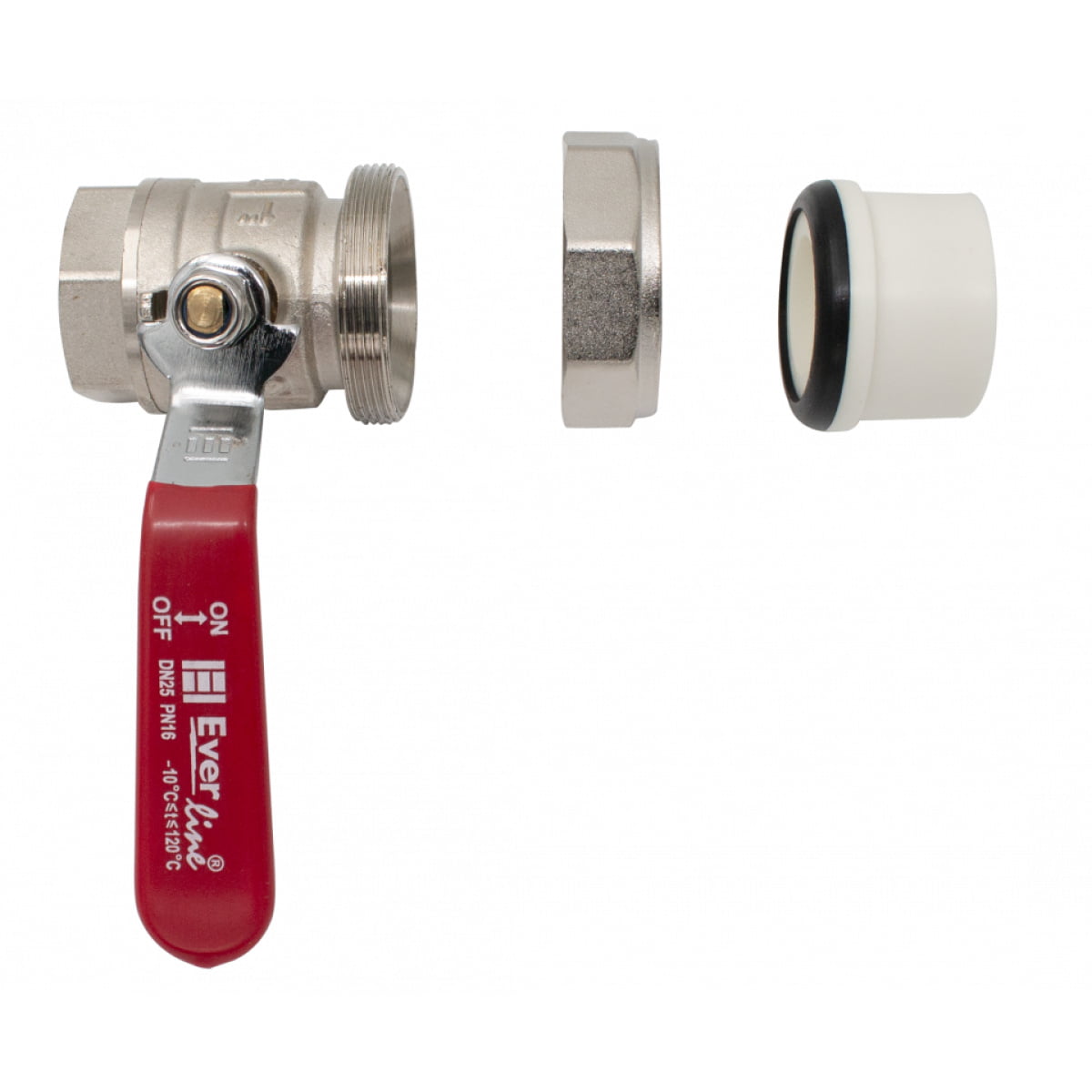 Robinet alama cu racord PPR, cu bila inox, olandez, 32 mm x 1”, FI - imagine 3