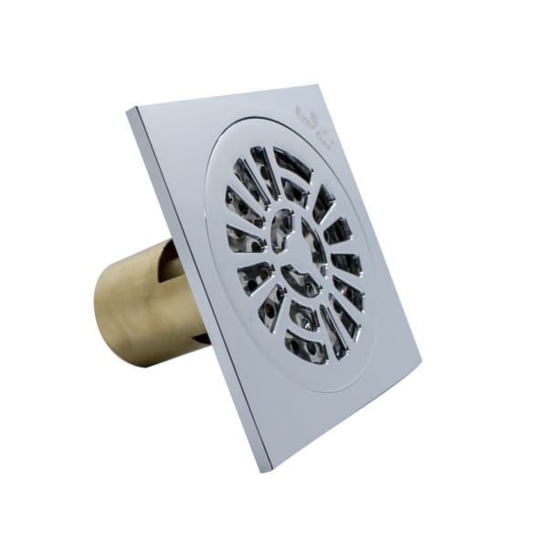 Sifon pardoseala cu ventil alama si capac inox, 100 X 100 mm