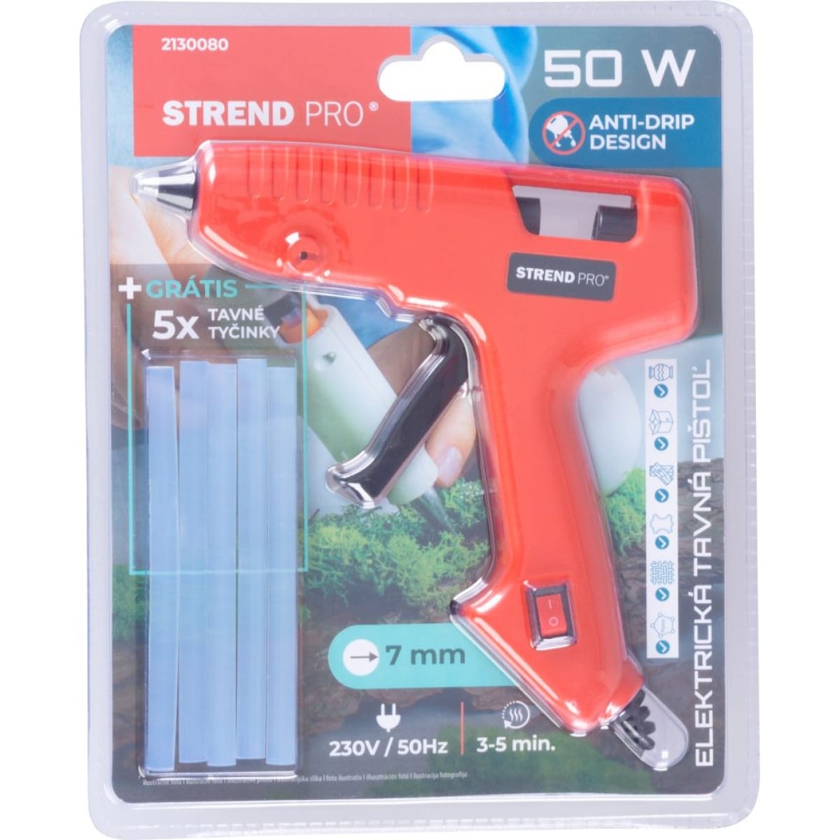 Pistol de lipit baghete silicon 40-50 W, 7 mm, Strend Pro - imagine 5