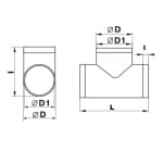 Teu ventilatie, PVC, 90gr, diam 150mm, Vents - imagine 2