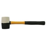 Ciocan cauciuc, alb-negru, 680g, maner fibra de sticla, Strend Pro