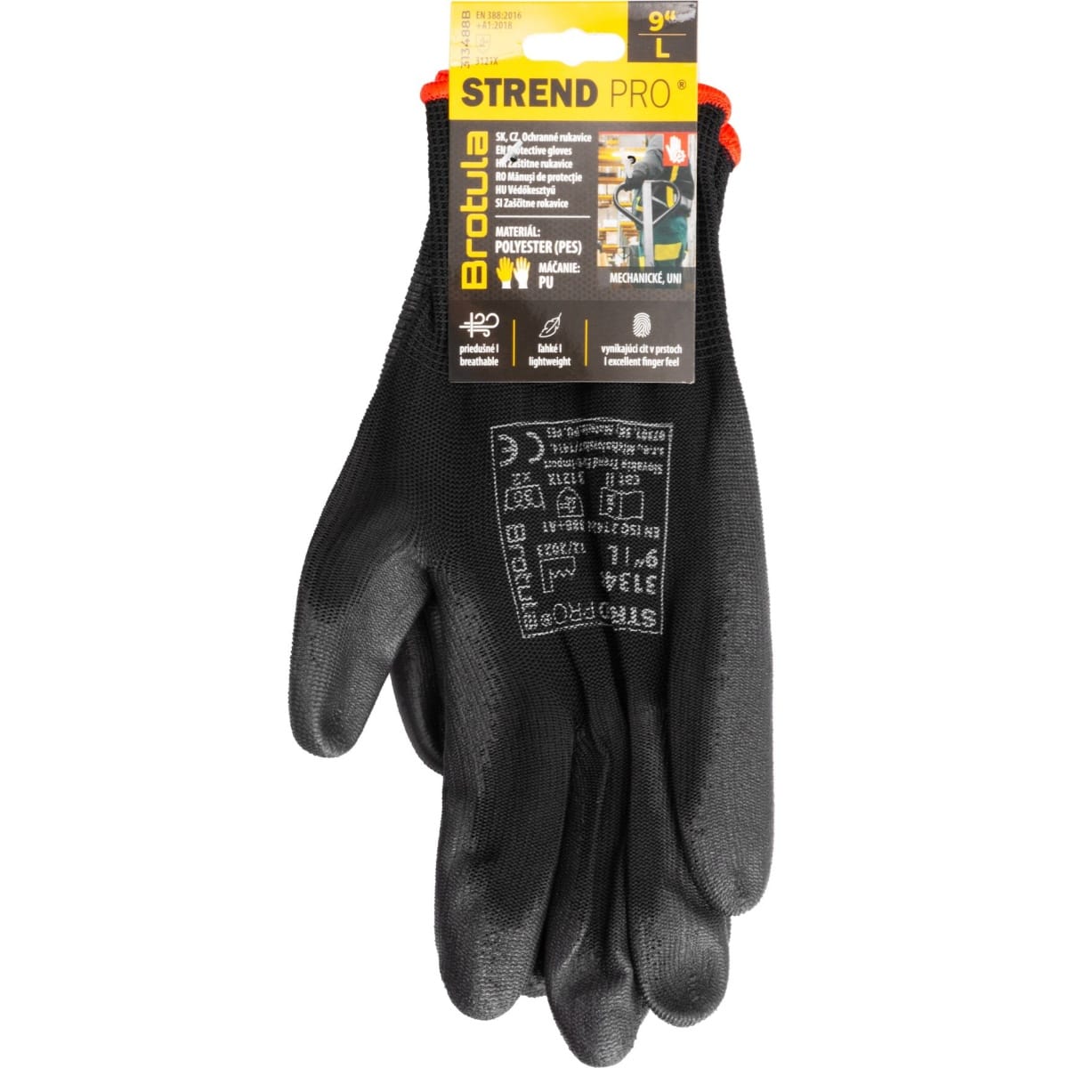 Manusi protectie, marimea L, negru, Brotula, Strend Pro - imagine 2
