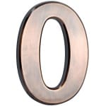 Numar de casă, „0”, cu bandă adezivă, bronz, 70x100 mm, ABS