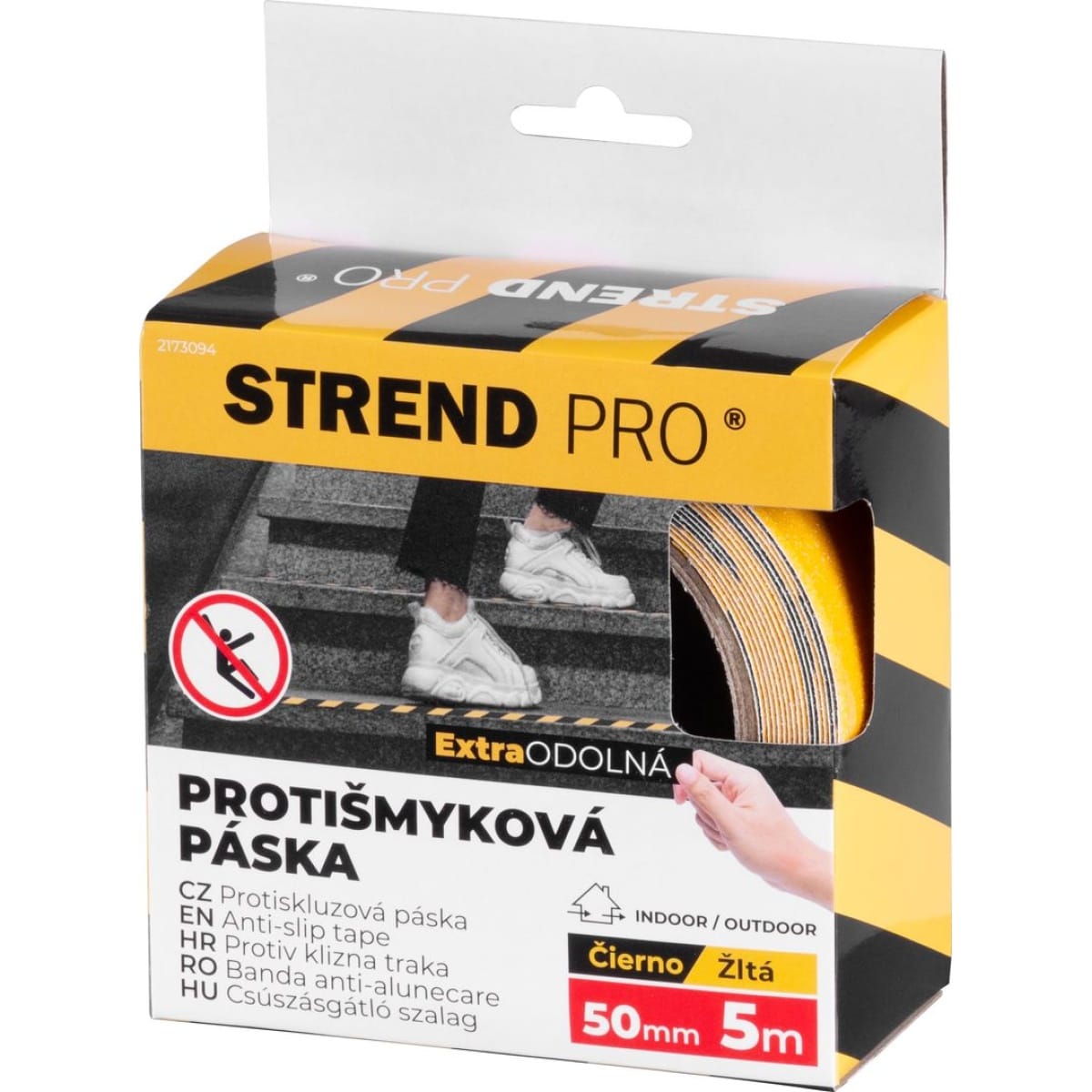 Banda adeziva antialunecare, extra-durabila, 5 m x 50 mm, Strend Pro - imagine 3