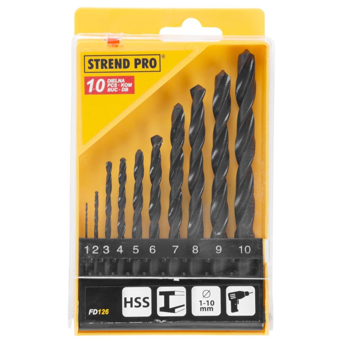 Burghie, set 10 buc, metal, HSS, Strend Pro - imagine 2