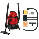 Aspirator umed-uscat, 1250 W, TC-VC 1825 vas 25 L plastic, furtun 2.5 m, functie suflare aer, Einhell