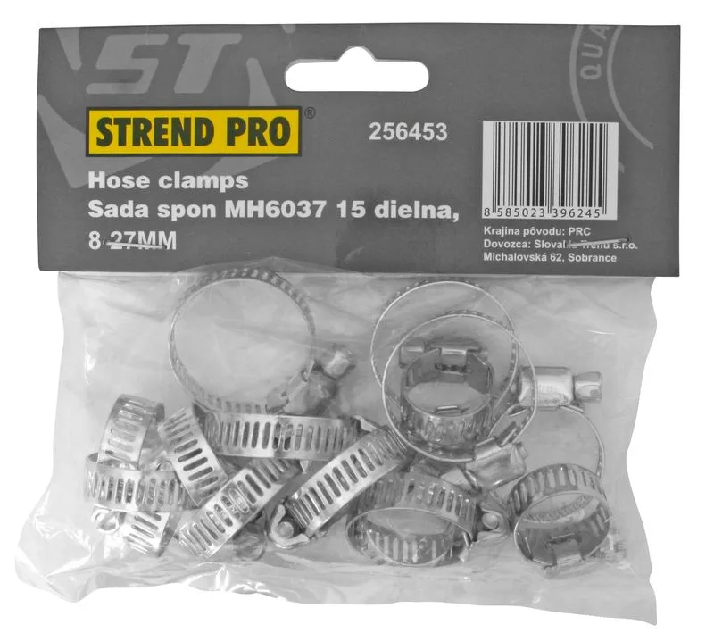 Set cleme furtun 8-27 mm, Strend Pro HC515, 15 bucăți - imagine 1