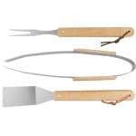 Set de ustensile pentru grătar și friptură, cu mâner din lemn, 3 piese  Strend Pro Grill