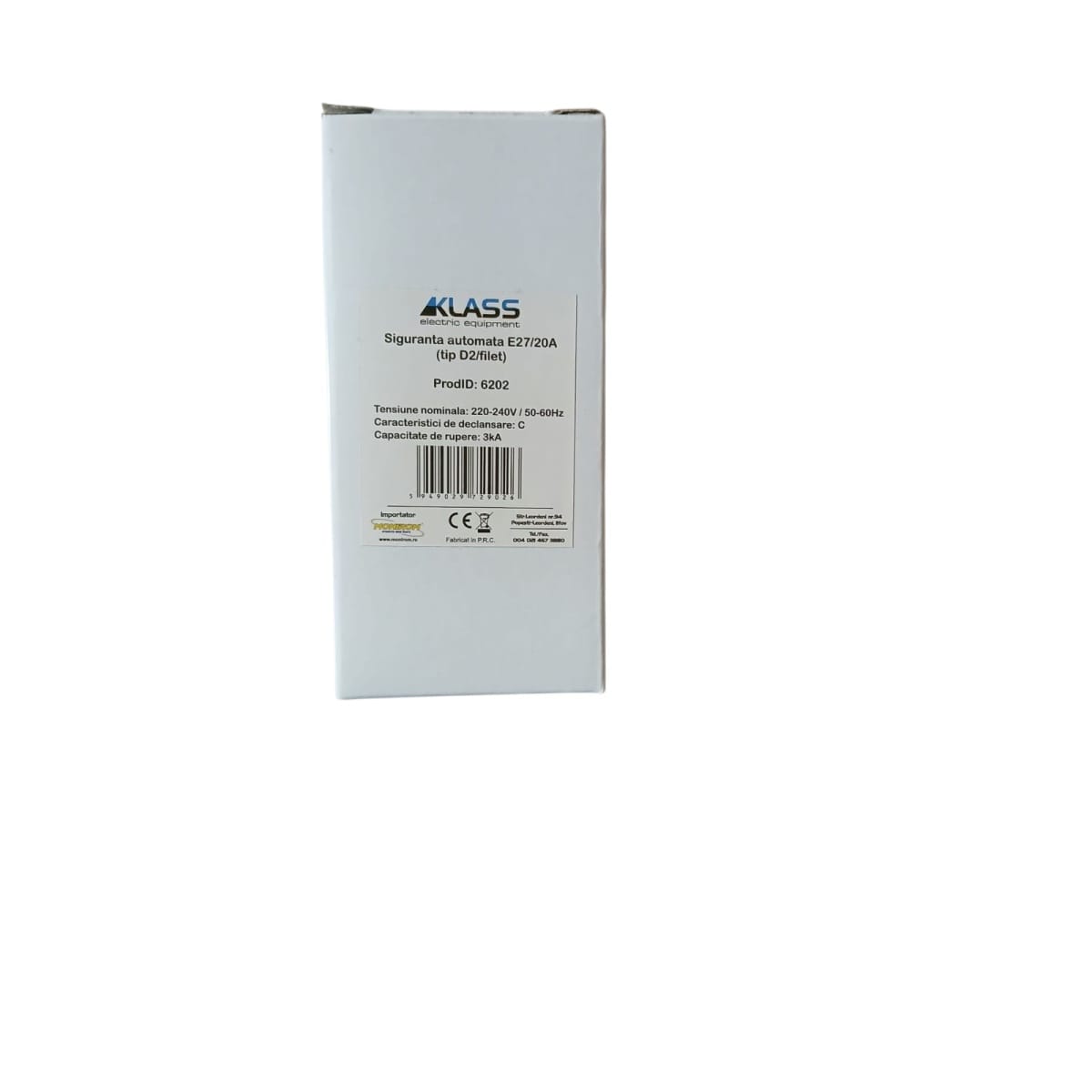 Siguranță automată KLASS E27/20A, tip D2, cu filet - imagine 2