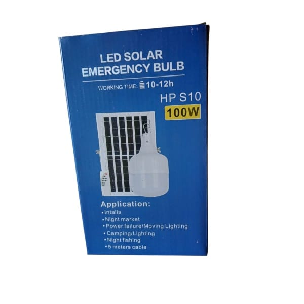 Bec LED solar de urgență 100W, cu panou solar și telecomandă HP-S10
